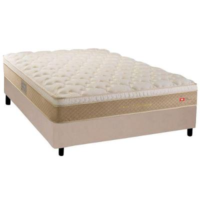 Cama Box Casal: Colchão Molas Masterpocket Ensacadas Herval Masterpoket Platinum+Base Bege(138X188)