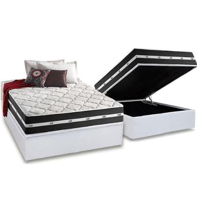 Cama Box Baú Casal: Colchão Molas Ensacadas Anjos Masterpocket Classic + Base White(138X188)