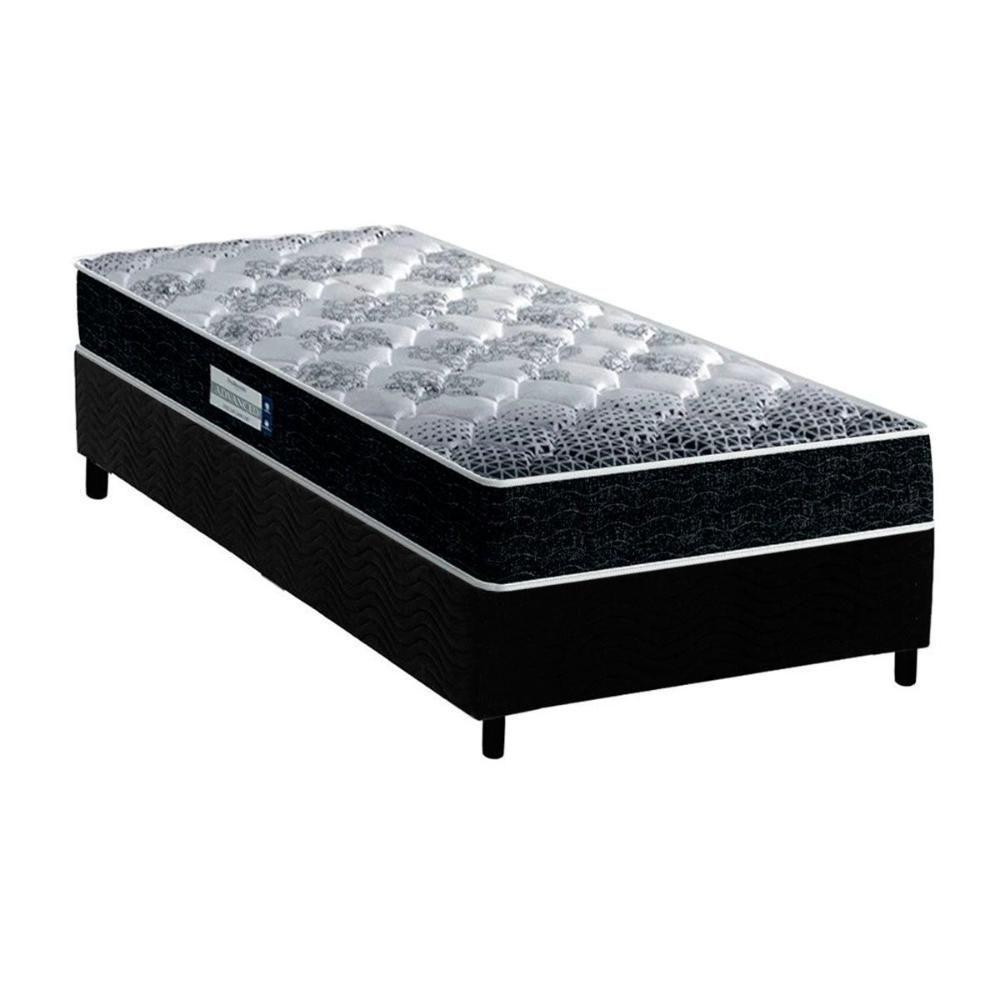 Cama Box Solteiro: Colchão Ortopédico Probel D33/EP Anatômico Advanced Tech1500 + Base CRC Suede Black(88x188) - 1