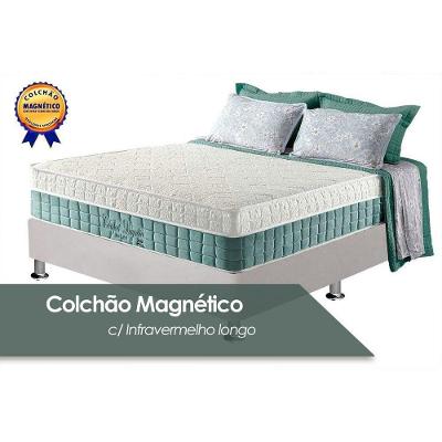 Cama Box King: Colchão Magnético Anjos Infravermelho Confort + Base Crc Courano White(193X203)