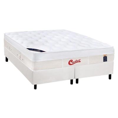 Cama Box King: Colchão Molas Ensacadas Castor Pocket Gold Star Vitagel Max + Base White(193X203)