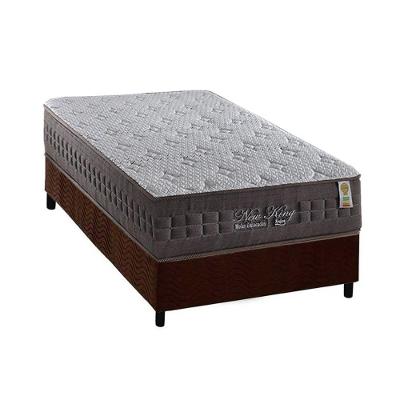 Cama Box Solteiro: Colchão Molas Ensacadas Anjos Masterpocket New King + Base Brown(88X188)