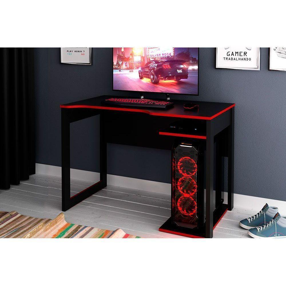 Mesa Computador Gamer  ME4161 Preto/Vermelho - Tecno Mobili - 7