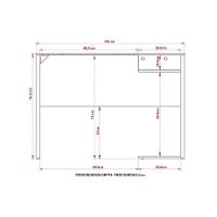 Mesa Computador Gamer  ME4161 Preto/Vermelho - Tecno Mobili