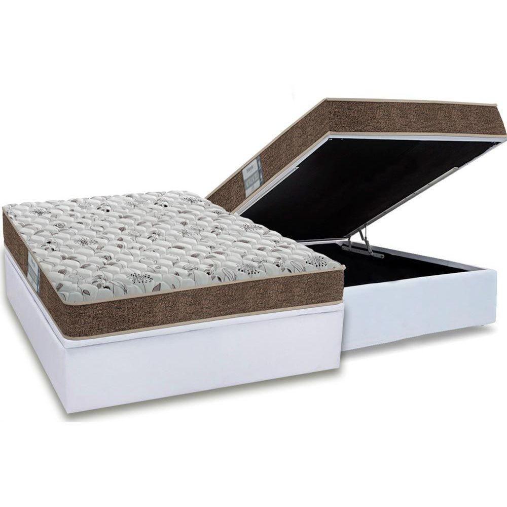 Cama Box Baú Casal: Colchão Espuma D45 Probel ProDormir Advanced + Base CRC Courano White(138x188) - 1