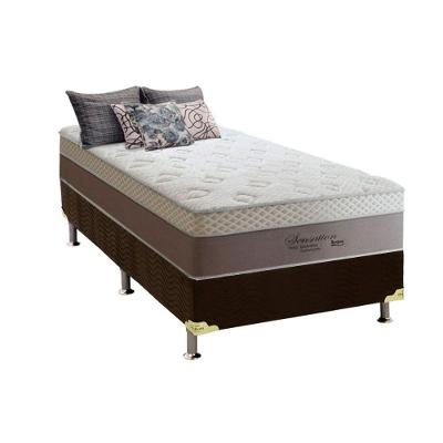 Cama Box Solteiro: Colchão Molas Ensacadas Anjos Masterpocket Sensation + Base Brown(88X188)