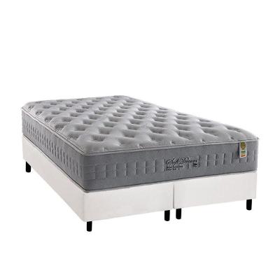 Cama Box Queen: Colchão Molas Anjos Masterpocket Ensacadas Soft Dream + Base Branco(158X198)
