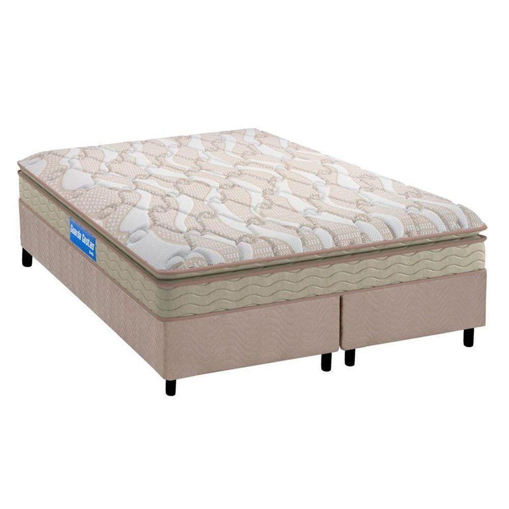 Cama Box Queen: Colchão Espuma D45 Probel Guarda Costas + Base CRC Suede Clean(158x198) - 1