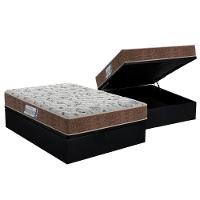 Cama Box Baú Casal: Colchão Espuma D45 Probel ProDormir Advanced Double Face + Base CRC Suede Black(138x188) - 1