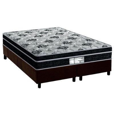 Cama Box Queen: Colchão Molas Probel Prolastic Born + Base Crc Suede Brown(158X198)