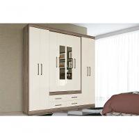 Guarda Roupa Casal 8 Portas E 4 Gavetas C/ Espelho E Pés Nápoles Atacama - Santos Andirá - 1