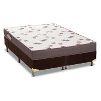 Cama Box Queen: Colchão Espuma Ortobom D28 Light + Base CRC Suede Brown(158x198) - 1