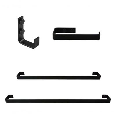 Kit Banheiro Preto Acessorios Lavabo 4 Peças Aço