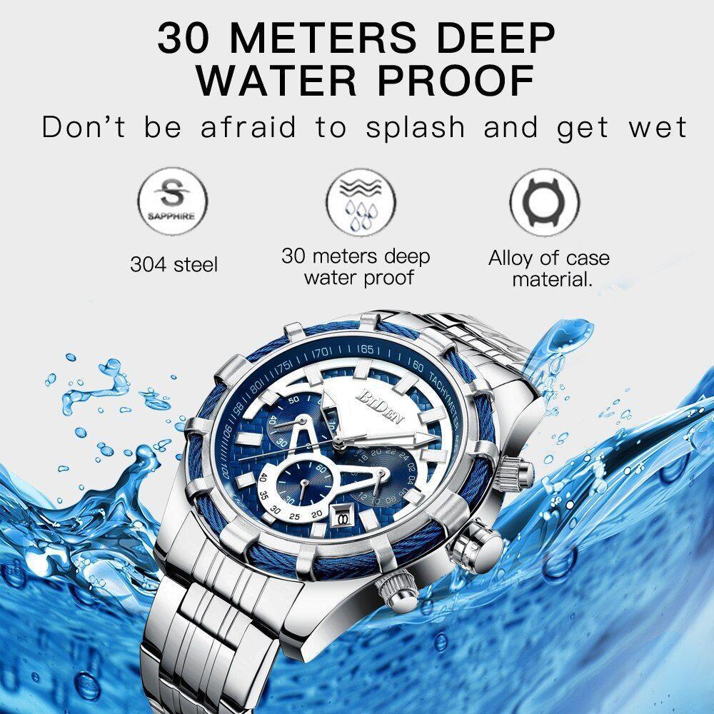 Relógio De Pulso, Quartzo, Analógico, Pulseira De Aço, Cronógrafo Prata - 2