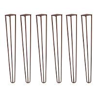 Kit 6 Pés De Metal 60 Cm Mesa De Canto Aparador Bronze - 1