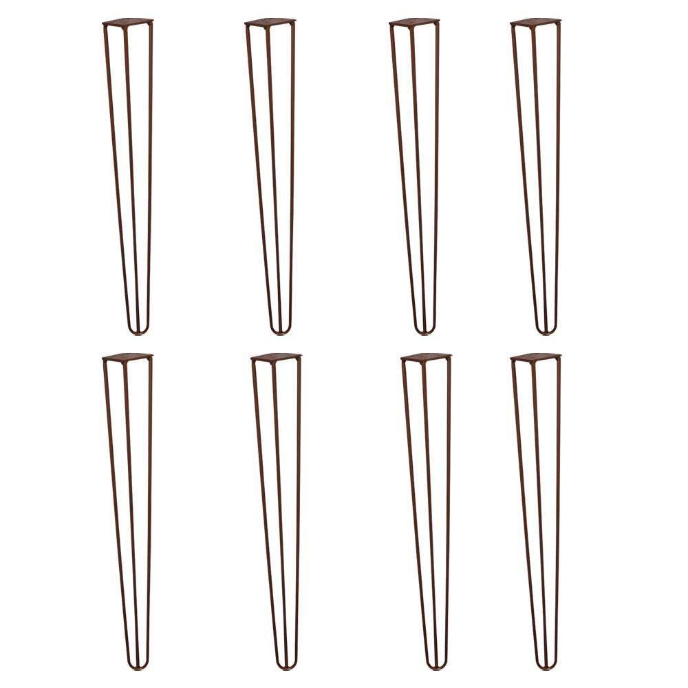 Kit 8 Pés De Metal 60 Cm Mesa De Canto Aparador Bronze - 1