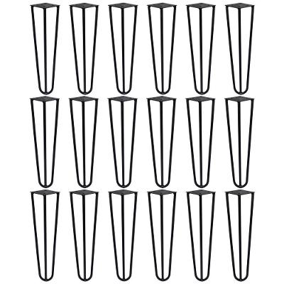 Kit 18 Pés De Metal 30 Cm Mesa De Canto Rack E Puffs Preto