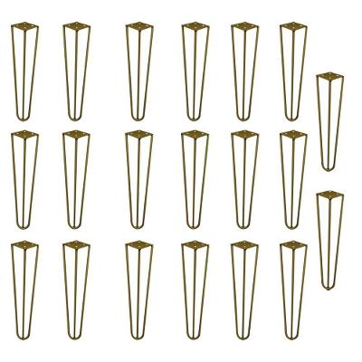 Kit 20 Pés De Metal 30 Cm Mesa De Canto Rack E Puffs Dourado