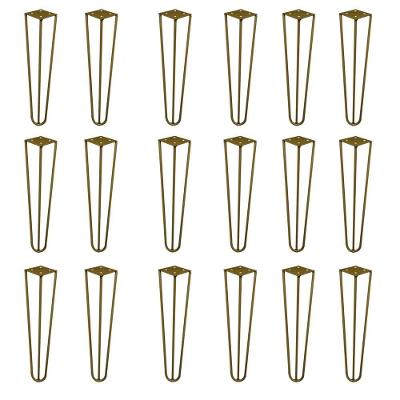 Kit 18 Pés De Metal 30 Cm Mesa De Canto Rack E Puffs Dourado