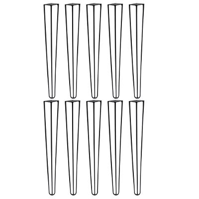 Kit 10 Pés De Metal 60 Cm Harpin Legs Mesa De Canto Preto