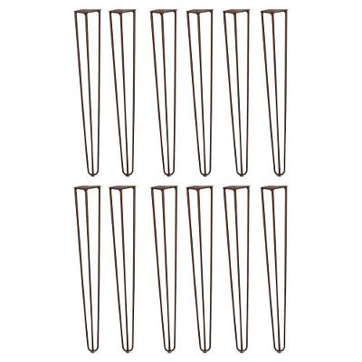 Kit 12 Pés De Metal 60 Cm Mesa De Canto Aparador Bronze