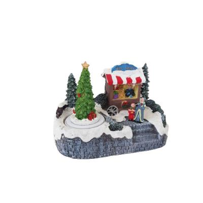 Mini Vila Natalina Em Resina Com Leds 18cm