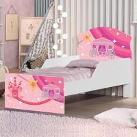 Cama Infantil Carruagem Rosa Com Colchão - 1