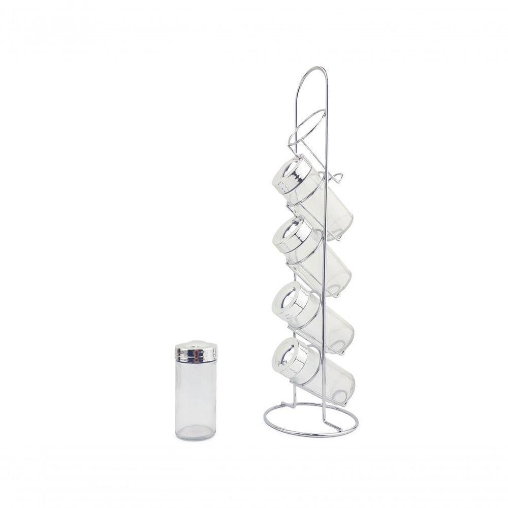 Kit Porta Condimento Com Suporte Vertical 10 Potes De Vidro - 5