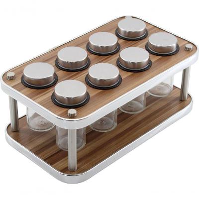 Kit Porta Temperos Condimentos 8 Potes Com Suporte