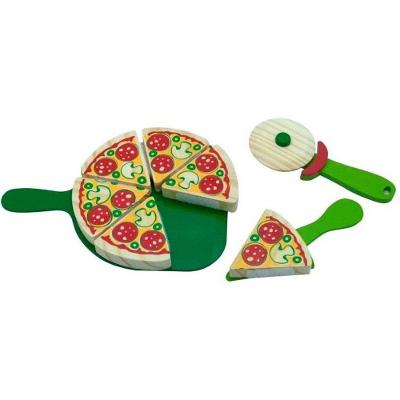 Brincando De Comidinhas - Pizza Com Corte - Madeira - 390 - New Art