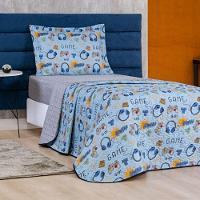Colcha Solteiro Bouti Kids Dupla Face Estampado 2 Peças Game - 1