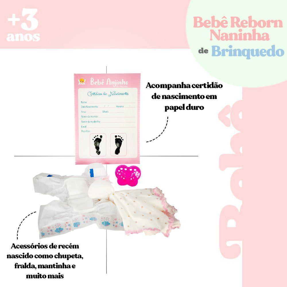 Boneca Bebê Anjo Naninha Com Acessórios - 6