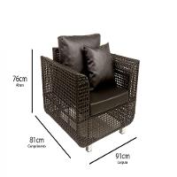 Jogo De Sofá E Poltronas Malibu Com Mesa Em Alumínio Preto - 3