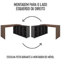 Mesa Escrivaninha Em L Eron E Gaveteiro Com Rodízios Mity A06 Ipê Preto Mpozenato - 5