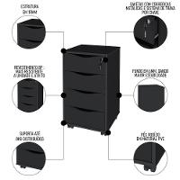 Mesa Escrivaninha Em L Eron E Gaveteiro Com Rodízios Mity A06 Ipê Preto Mpozenato - 9