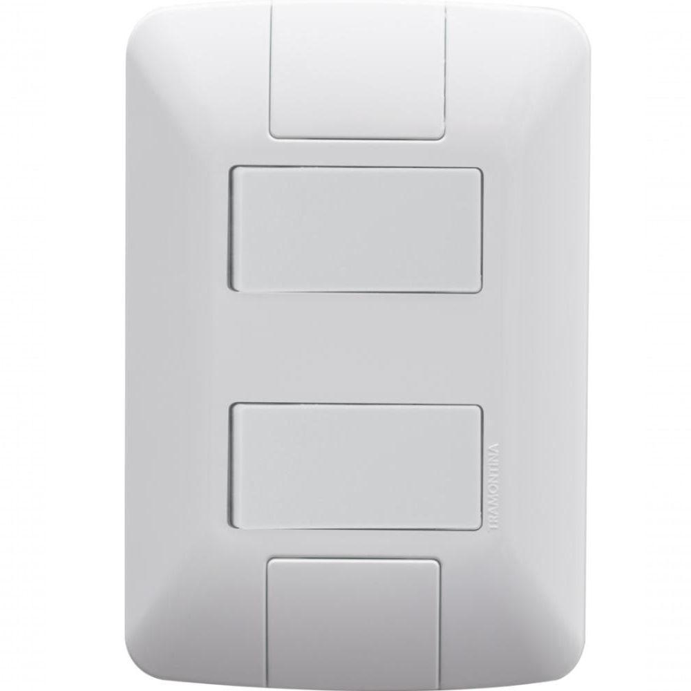 Kit 6 Conjunto 4x2 2 Interruptores Tramontina Aria 6a 250v - 1