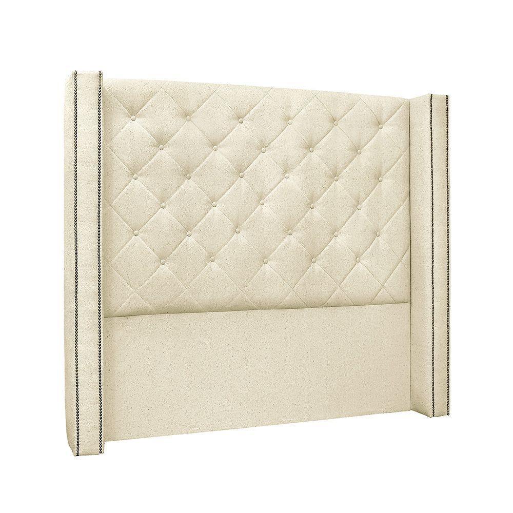 Cabeceira Cama Box Queen 160 Cm Vicenza Linho Pérola S04 - D'rossi - 1
