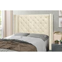 Cabeceira Cama Box Queen 160 Cm Vicenza Linho Pérola S04 - D'rossi - 4