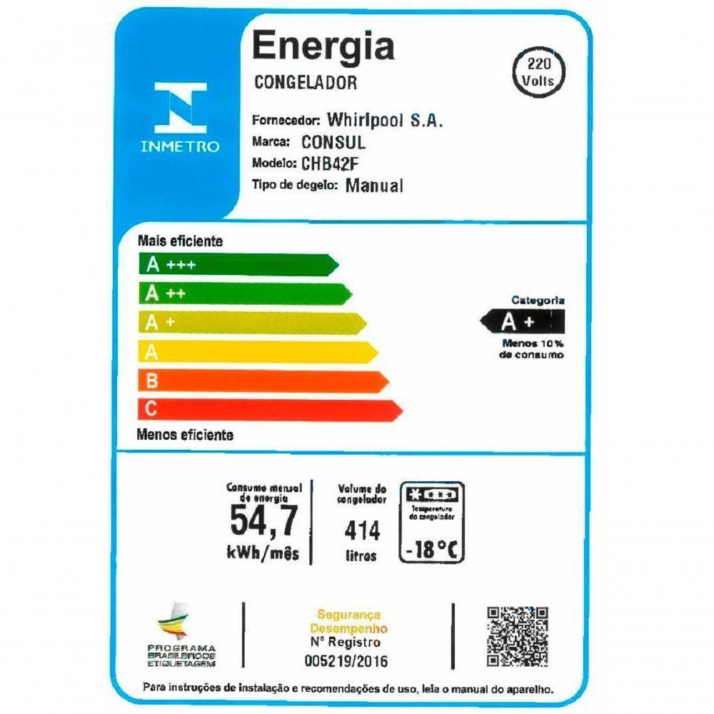 Freezer Horizontal Consul 2 Portas 414 Litros Branco Chb42fbbna - 220v - 5