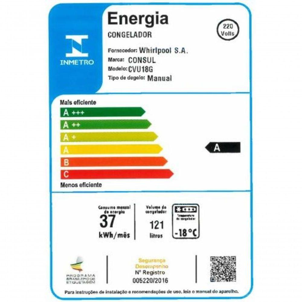 Freezer Vertical Consul 1 Porta Branco 121l - Cvu18gb - 220v - 7