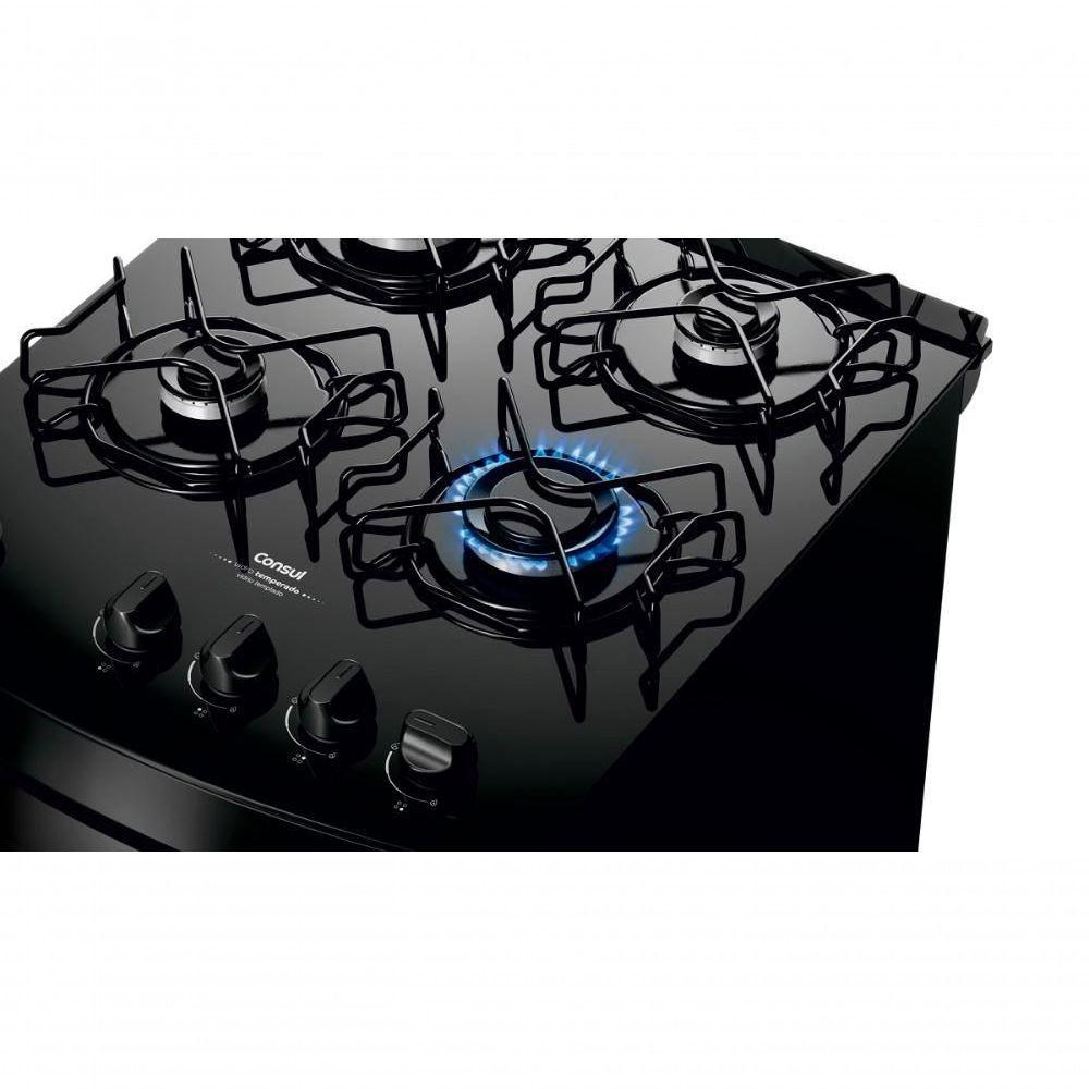 Fogão Consul 4 Bocas com Mesa de Vidro e Grades Individuais Super Estáveis Preto CFO4VBEUNA Bivolt - 3