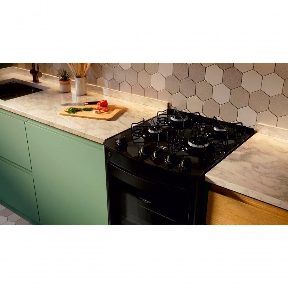 Fogão Consul 4 Bocas com Mesa de Vidro e Grades Individuais Super Estáveis Preto CFO4VBEUNA Bivolt - 4