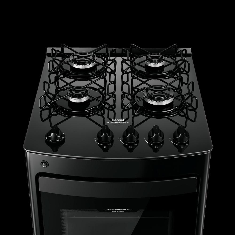 Fogão Consul 4 Bocas com Mesa de Vidro e Grades Individuais Super Estáveis Preto CFO4VBEUNA Bivolt - 5