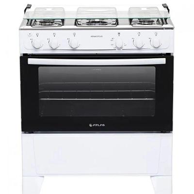 Fogão Atlas 5 Bocas Mônaco Plus Branco Com Mesa Inox Bivolt