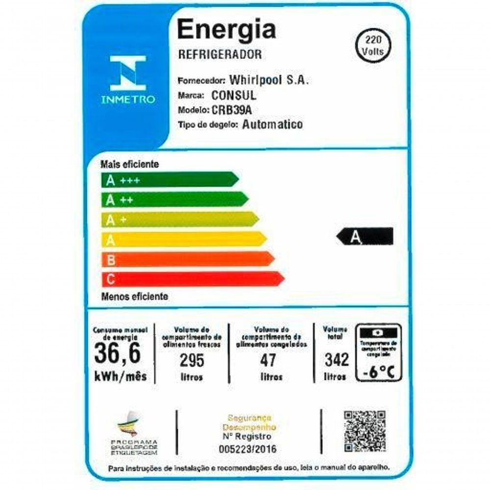 Geladeira Consul Frost Free 342 Litros Branca Com Gavetão Hortifruti CRB39AB 220V - 6