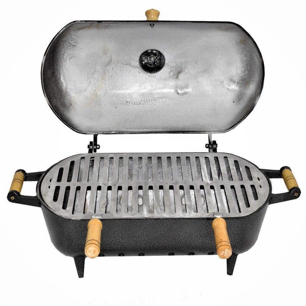Churrasqueira Alumínio Fundido Grosso Craqueada A Bafo Preta - 1