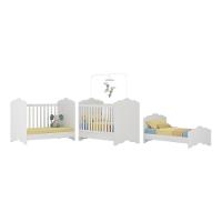 Berço Americano 3 Em 1 Para Colchão 70x130cm Quindim Multimóveis Bb0536pa Branco - 1