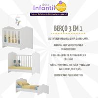 Berço Americano 3 Em 1 Para Colchão 70x130cm Quindim Multimóveis Bb0536pa Branco - 6