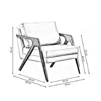 Kit 2 Poltronas Decorativa Mona Luxo Veludo Bege Base Madeira Maciça - 2