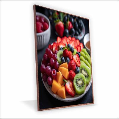 Quadro Salada De Frutas Canvas Sem Vidro Tamanho-moldura 120x80 Filete Cor Madeira